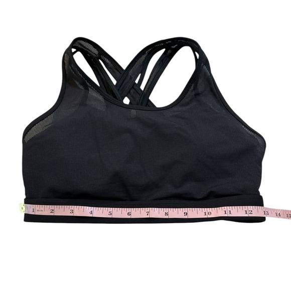 Fabletics Black Faye High Impact Sports Bra Criss Cross Mesh Overlay Workout - Picture 7 of 16